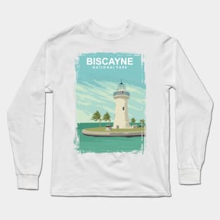 Biscayne National Park Vintage Florida Travel Poster Long Sleeve T-Shirt